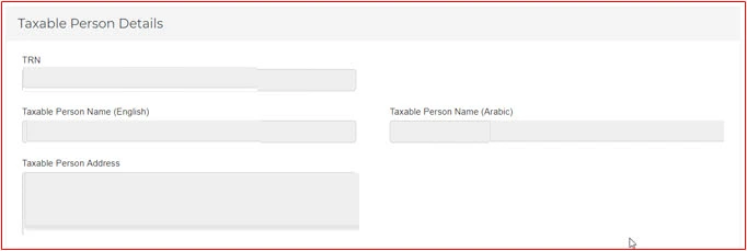 Taxable Person Details